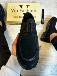Pantofi Casual Piele Naturala 100% NEGRU Barbati COD 941