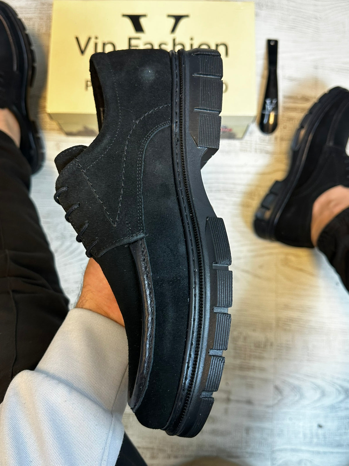 Pantofi Casual Piele Naturala 100% NEGRU Barbati COD 941