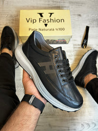 Pantofi Sport Barbati Cusuti H Fasion Premium, Piele Naturala 100% cod 956