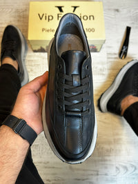 Pantofi Sport Barbati Cusuti H Fasion Premium, Piele Naturala 100% cod 956