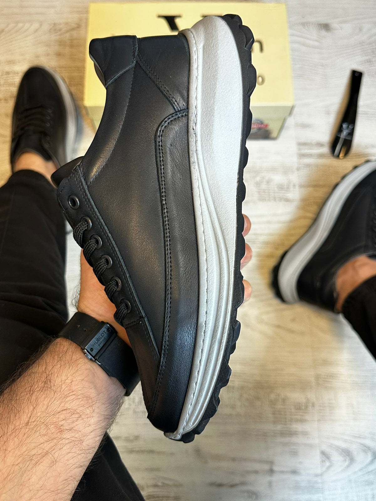 Pantofi Sport Barbati Cusuti H Fasion Premium, Piele Naturala 100% cod 956