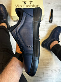 Pantofi Sport Barbati Cusuti DERIMOD, Piele Naturala 100% cod 960