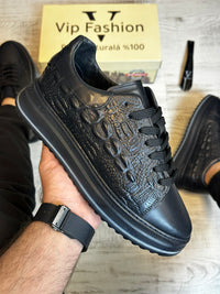 Pantofi Sport Barbati Cusuti CROCO-STYLE , Piele Naturala 100% cod 962