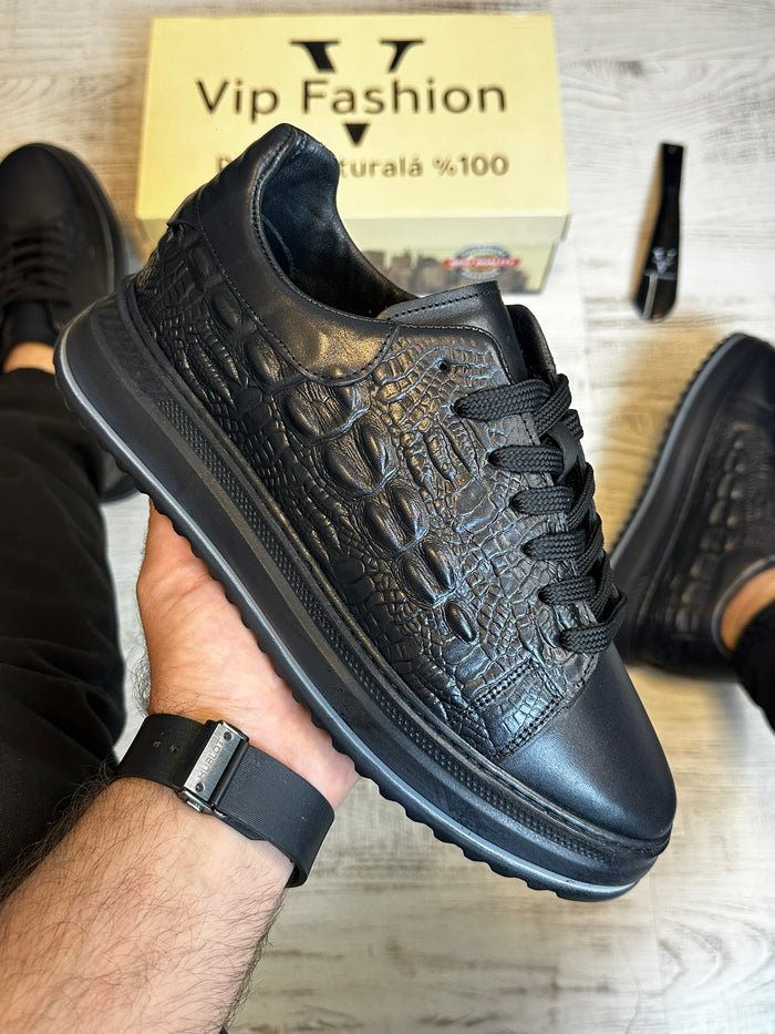 Pantofi Sport Barbati Cusuti CROCO-STYLE , Piele Naturala 100% cod 962