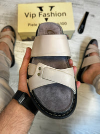 Papuci Barbati Premium Cusuti Din Piele Naturala 100% COD 963