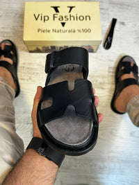Papuci Barbati Premium Cusuti Din Piele Naturala 100% COD 966