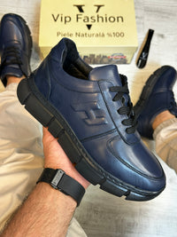 Pantofi Sport Barbati Cusuti H Fasion Premium,Talpa Moderna, Piele Naturala 100% Cod 973
