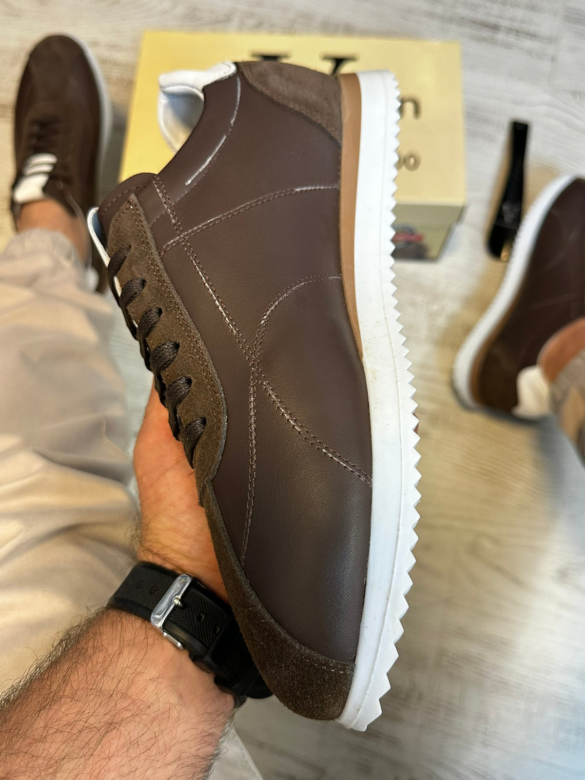Pantofi Sport Barbati Cusuti  Fasion Premium, Piele Naturala 100% COD 978
