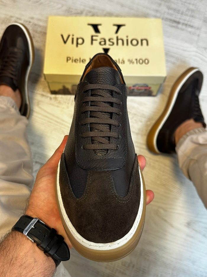 Pantofi Sport Barbati Cusuti Z Fasion Premium, Piele Naturala 100% COD 981