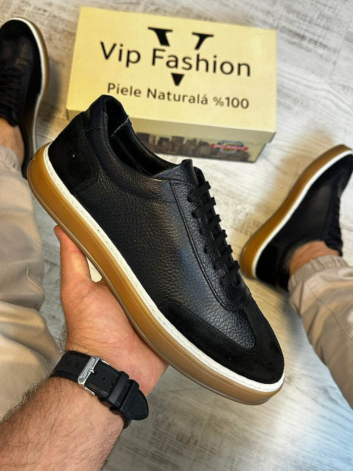 Pantofi Sport Barbati Cusuti Z Fasion Premium, Piele Naturala 100% COD 982