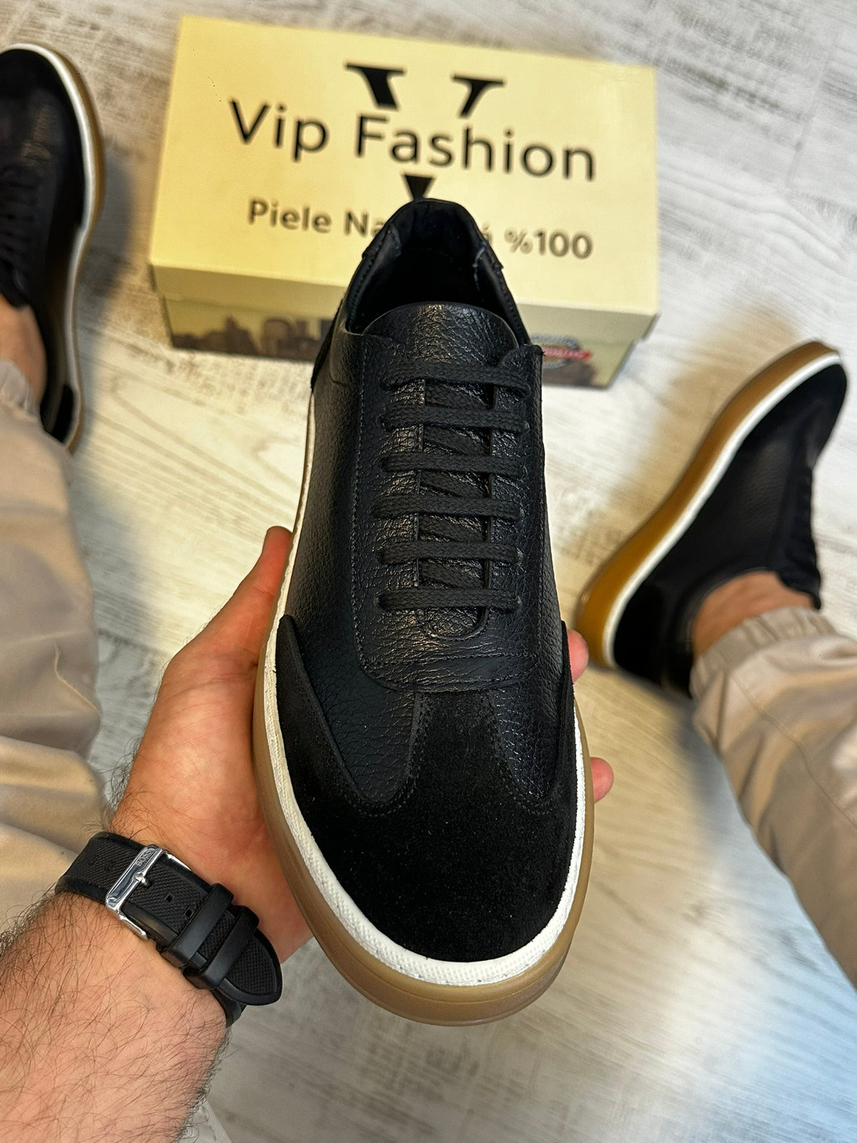 Pantofi Sport Barbati Cusuti Z Fasion Premium, Piele Naturala 100% COD 982