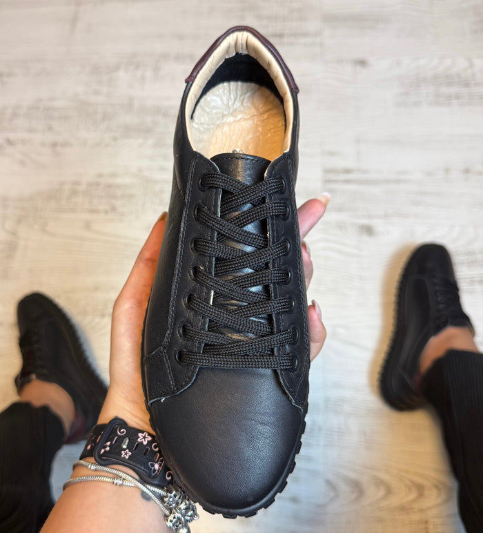 Pantofi damă casual cu șiret  din piele naturală Cod 839