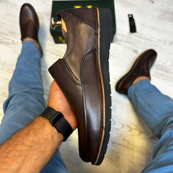 Pantofi Clasic Style Maro  Piele Naturala Barbati COD 780