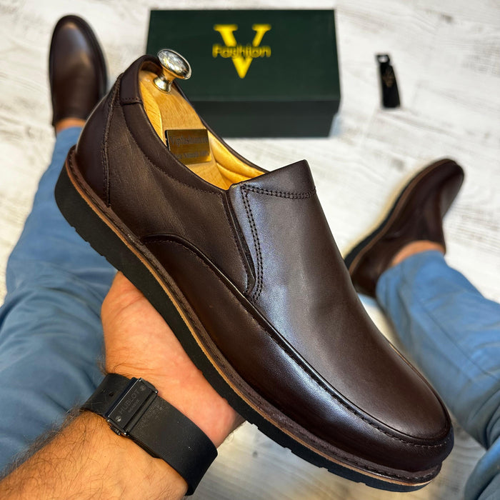Pantofi Clasic Style Maro  Piele Naturala Barbati COD 780