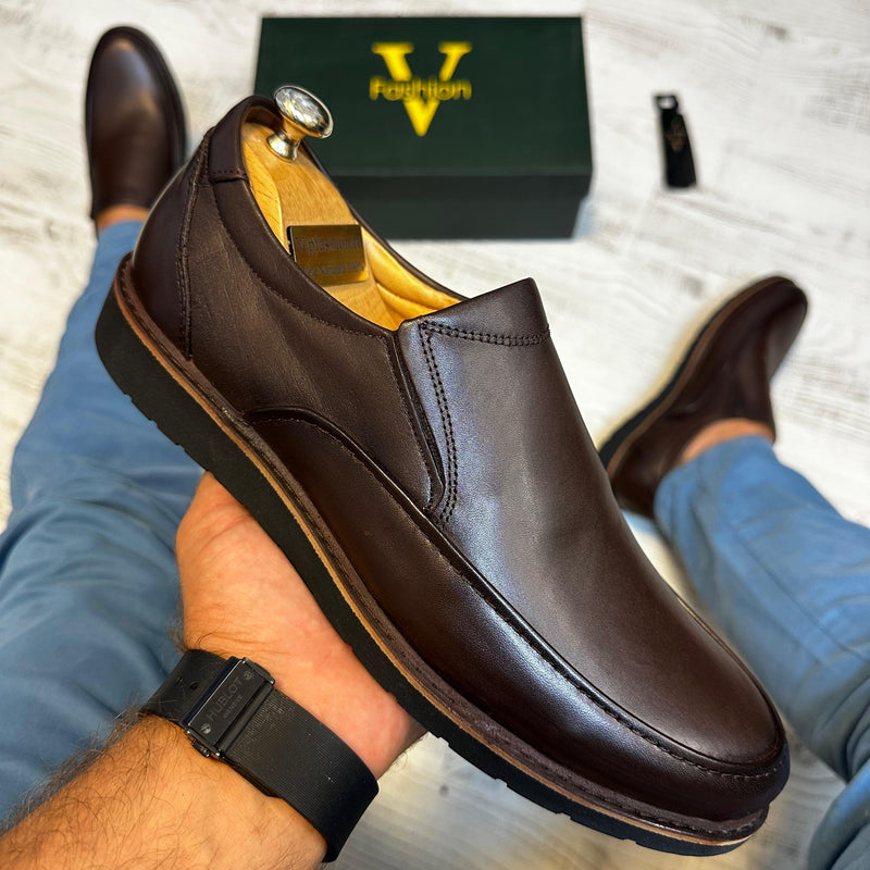 Pantofi Clasic Style Maro  Piele Naturala Barbati COD 780