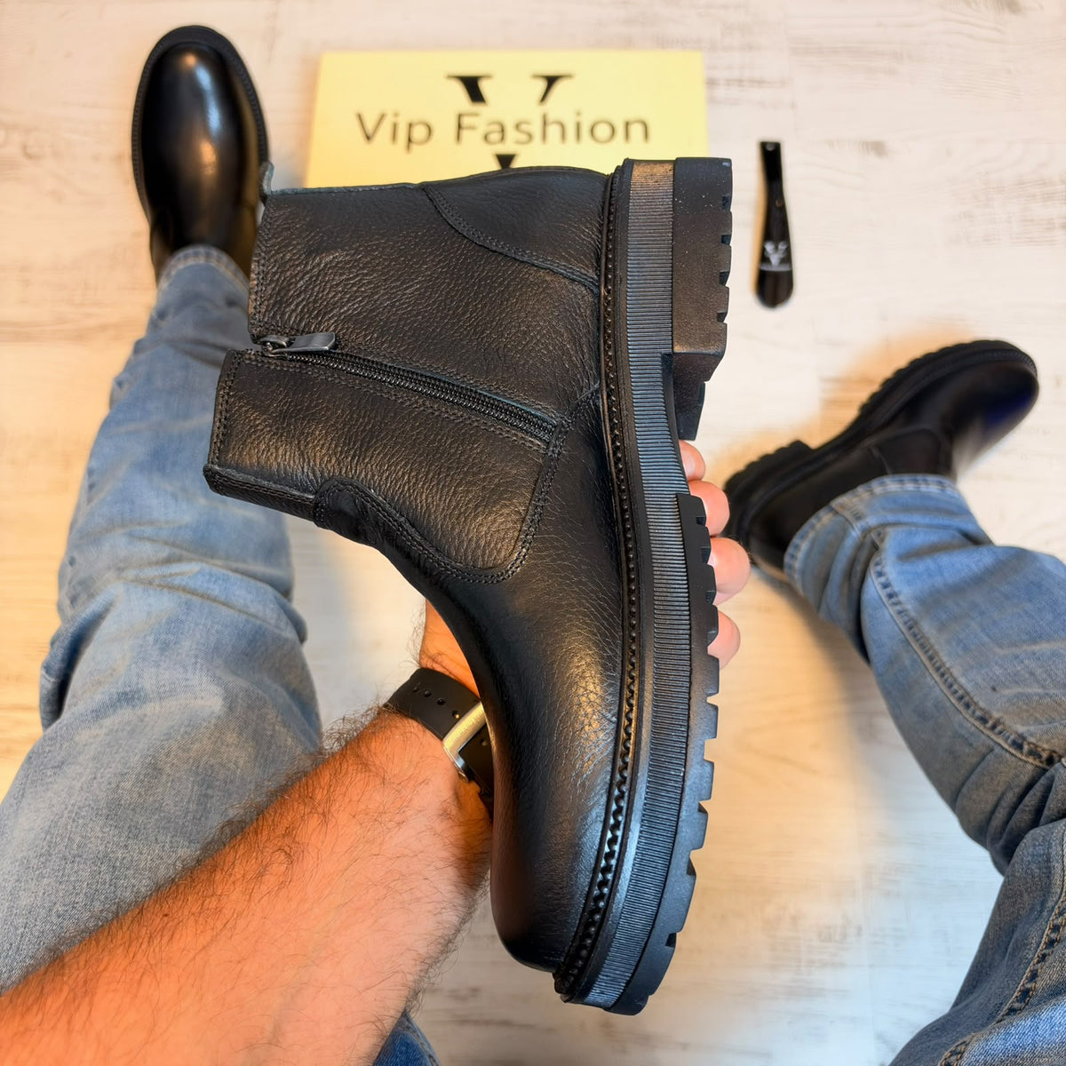 Ghete Moderne din Piele Naturală 100 % pentru Bărbați COD 168