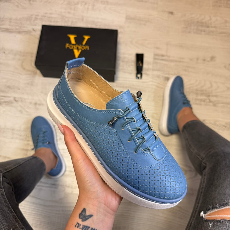 Pantofi damă casual cu șiret elastic din piele naturală Cod 750