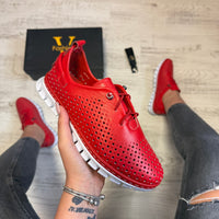 Pantofi damă casual cu șiret elastic din piele naturală Cod 746