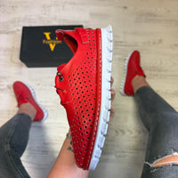 Pantofi damă casual cu șiret elastic din piele naturală Cod 746