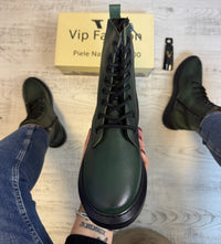 Ghete inalte din piele naturală 100% Imblanite, confortabile și rezistențente COD 886