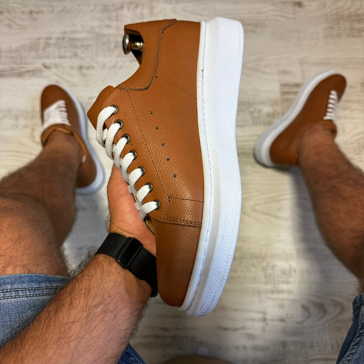 Pantofi Sport Barbati Siret Maro-Alb Casual Piele Naturala  COD 802