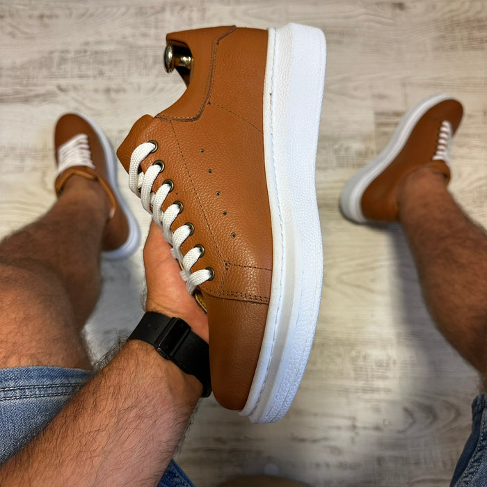 Pantofi Sport Barbati Siret Maro-Alb Casual Piele Naturala  COD 802