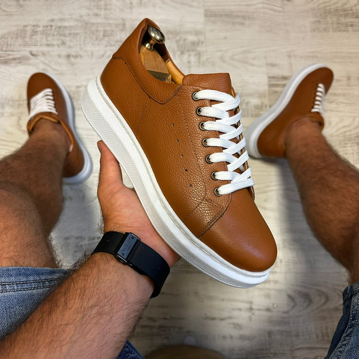 Pantofi Sport Barbati Siret Maro-Alb Casual Piele Naturala  COD 802